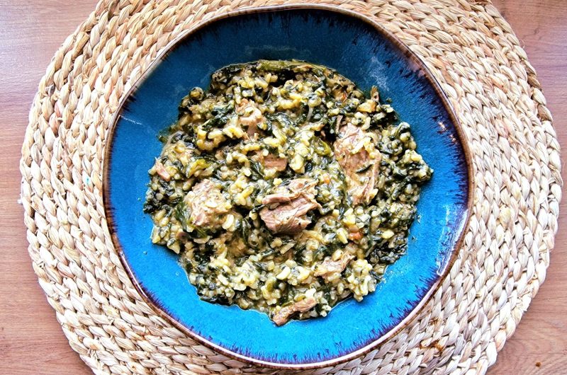 Телешко със спанак и ориз